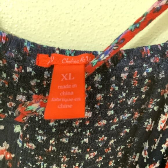 Navy Bohemian Prairie Western Hippie Coastal Cowgirl Ruffle Halter Romper XL - Picture 7 of 8